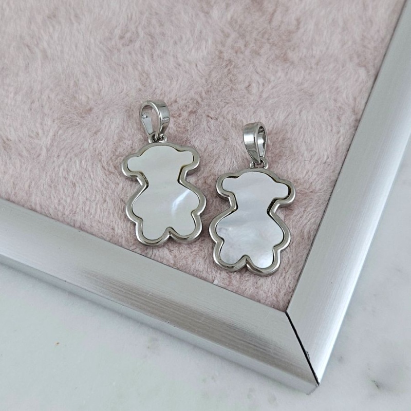 Подвеска Мишка с перламутром 19х12.6 мм родиевое покрытие (10182-Р) купить с доставкой по России | Интернет-магазин Viva Beads