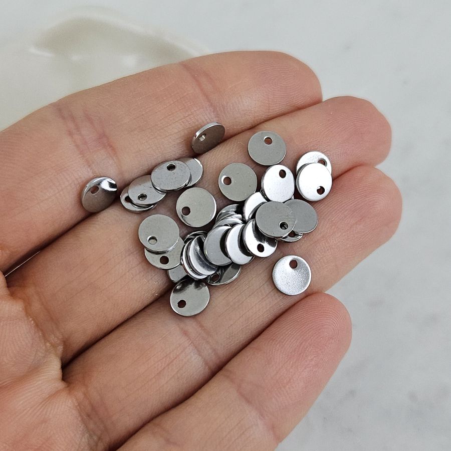 1 шт. Подвеска Круглая, шильдик 6 мм, нержавеющая сталь (10149-6) купить с доставкой по России | Интернет-магазин Viva Beads