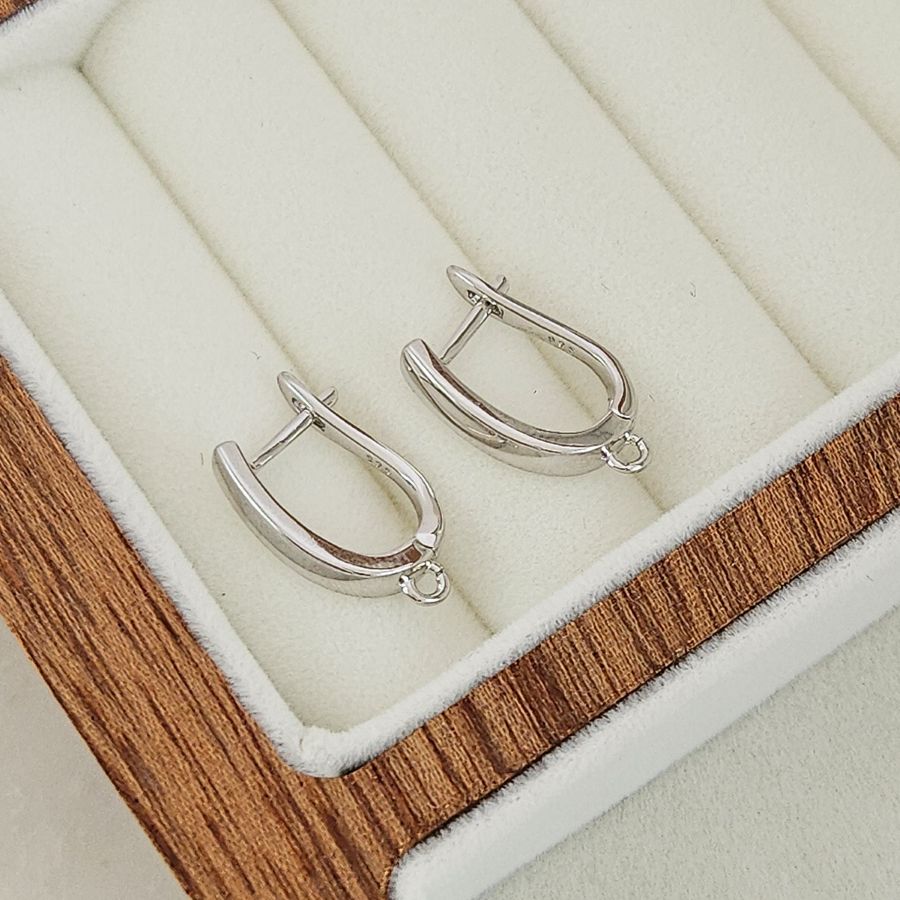 Швензы с английским замком базовые 18х3.5 мм родиевое покрытие (6310-Р) швензы для серег купить с доставкой по России | Интернет-магазин Viva Beads