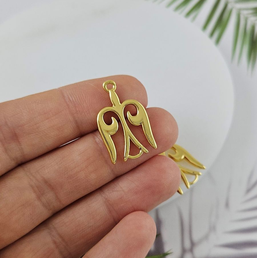 Подвеска коннектор Птица 23х14.5 мм позолота 14К (9959-З)