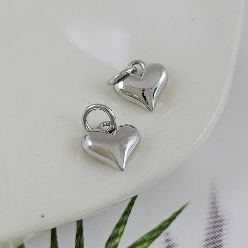 УЦЕНКА Подвеска Сердце 8.5x8.2x3.5 мм родиевое покрытие (9921-Р-УЦ)