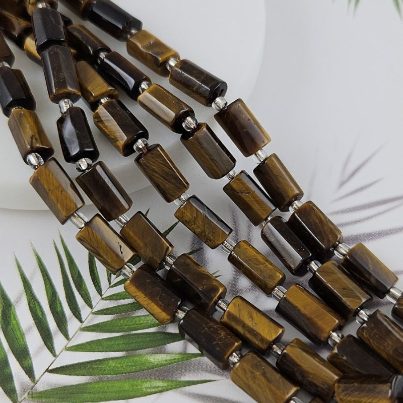 5 шт. Тигровый глаз натуральный бусины ок. 6-7х10-11 мм трубочки с гранями (9931-ТГ) купить в Воронеже | Заказать в интернет-магазине Viva Beads
