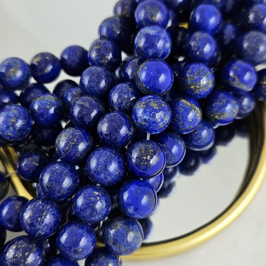 10 шт. Лазурит натуральный ок. 10.3 мм, бусины гладкий шар (2524-10) для бижутерии купить с доставкой по России | Интернет‑магазин Viva Beads
