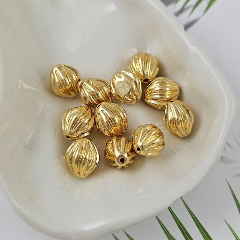 1 шт. Бусина разделитель 10х9 мм волнистая, позолота 14К (9997-З) купить в Воронеже | Заказать в интернет-магазине Viva Beads
