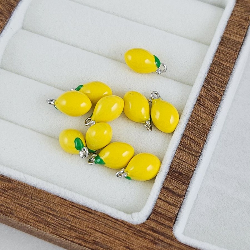 Подвеска лимон 12.2х6.9 мм эмаль, желтый, родиевое покрытие (9726-Р) купить с доставкой по России | Интернет-магазин Viva Beads