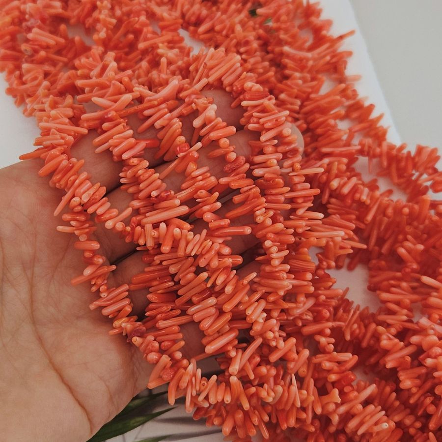 Нить 18 см Коралл игольчатый палочки 5-16 мм лососевый (2887-ЛОС) для бижутерии купить с доставкой по России | Интернет‑магазин Viva Beads
