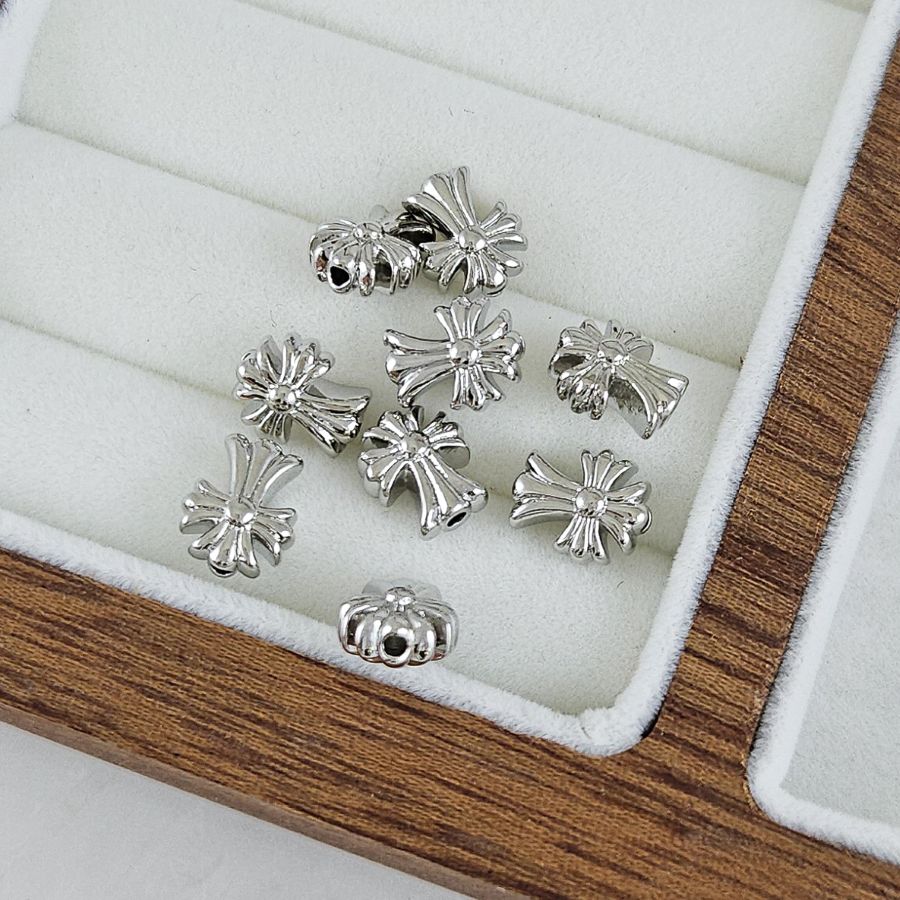 Бусина разделитель Крест 9x7.5х5 мм, родиевое покрытие (10264-Р) купить с доставкой по России | Интернет-магазин Viva Beads