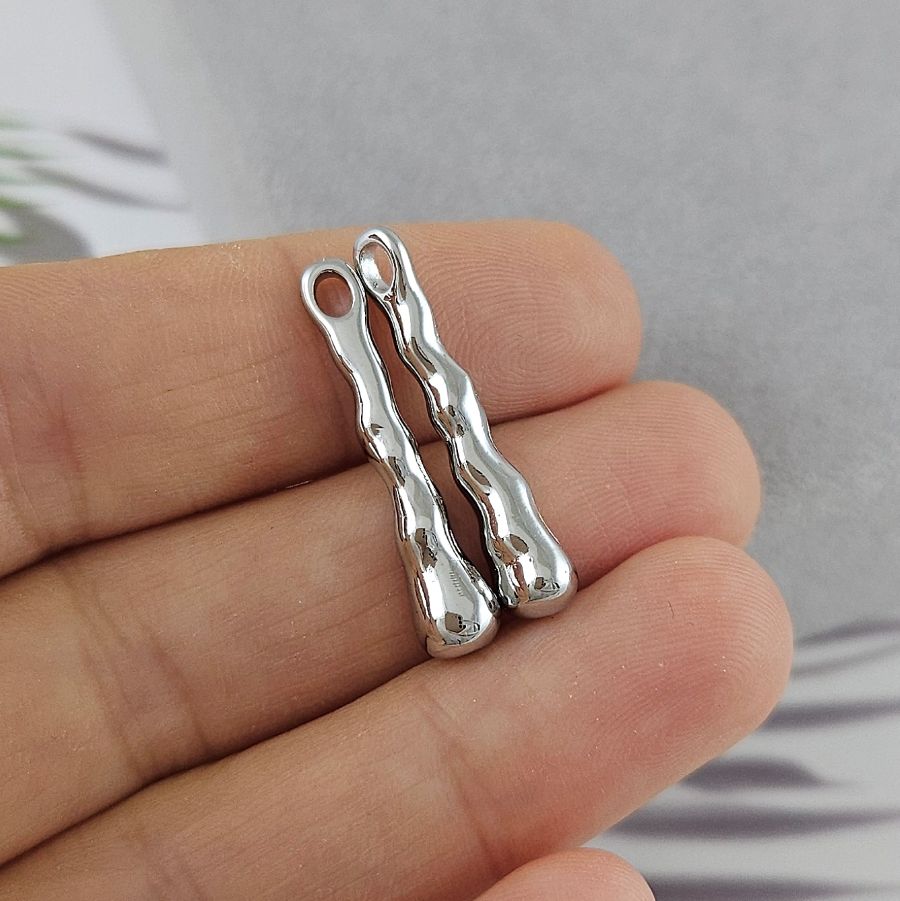 Подвеска Палочка 25.6х5.4х4.8 мм, родиевое покрытие (9418-25-Р)