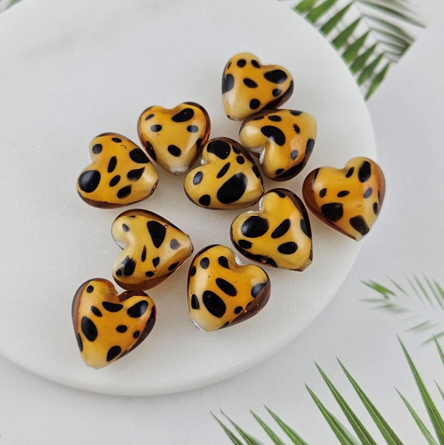 Бусина лэмпворк Сердце ок. 15 мм, коричневый (10030-КОР) купить с доставкой по России | Интернет-магазин Viva Beads