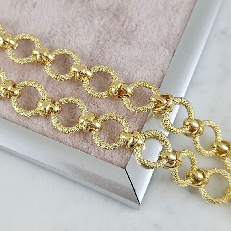 10 см Цепь текстурированная толщиной 11.8 мм, позолота 14К (10183-З) купить с доставкой по России | Интернет-магазин Viva Beads