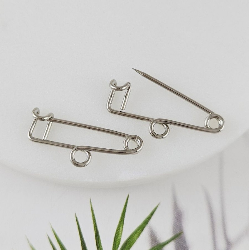 Булавка с одной петлей 26.6 мм, цвет платина (10069) купить с доставкой по России | Интернет-магазин Viva Beads