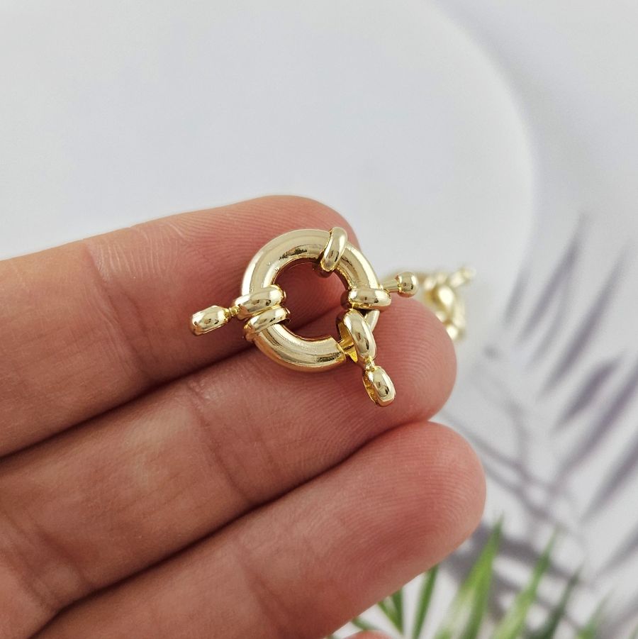 Замок круглый Штурвал 13 мм позолота 14К (5175-13-З) замок для украшений купить с доставкой по России | Интернет-магазин Viva Beads