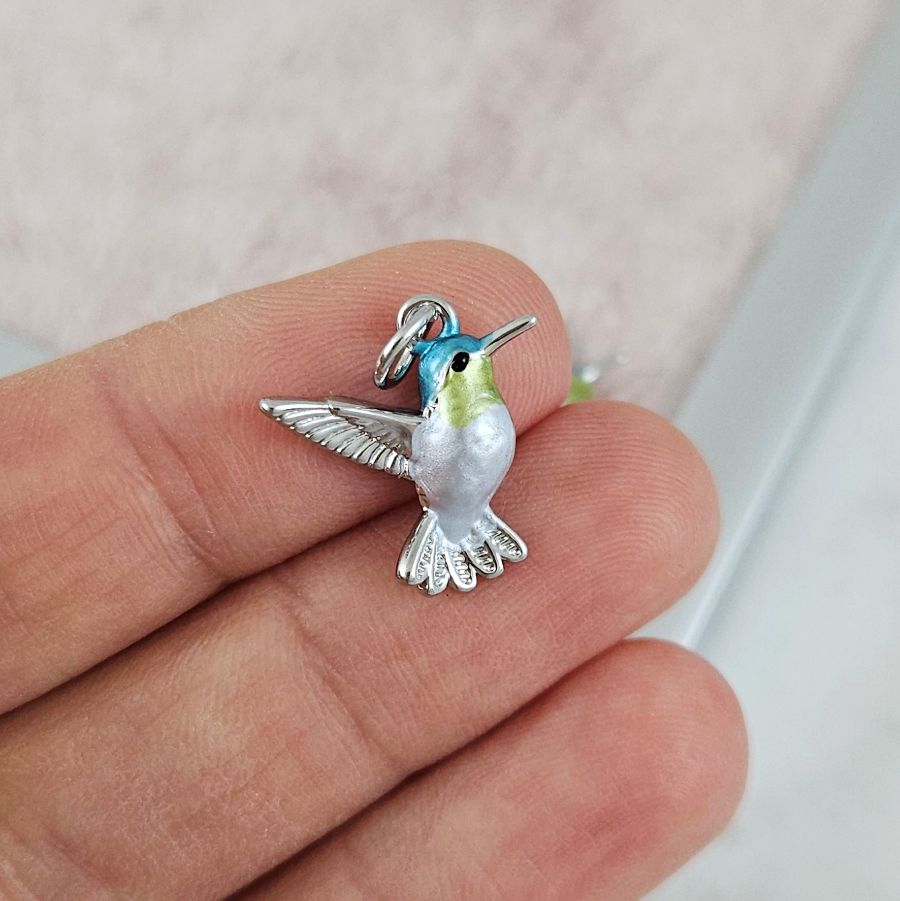 Подвеска Птица 16х14.5 мм с эмалью, родиевое покрытие (10179-Р) купить с доставкой по России | Интернет-магазин Viva Beads