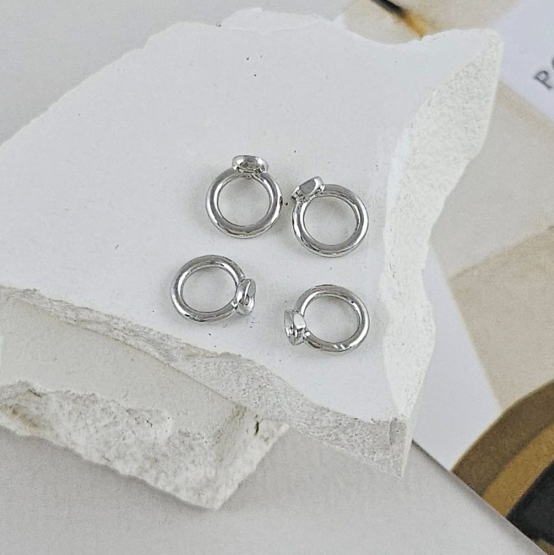 УЦЕНКА 1 шт. Концевик шапочка с кольцом 7.5 мм родиевое покрытие (9581-Р-УЦ)