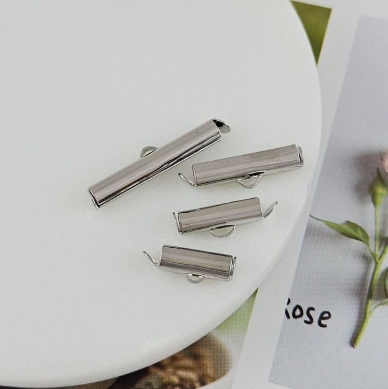 УЦЕНКА Концевик трубочка слайдер 5.5x12.5x4 мм родиевое покрытие (7085-12-Р-УЦ) купить в #REGION_P# | Заказать в интернет-магазине Viva Beads
