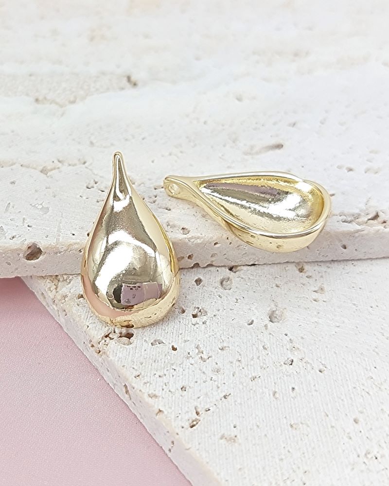 УЦЕНКА Подвеска Капля 24.7х13.8 мм позолота (8039-З-УЦ)