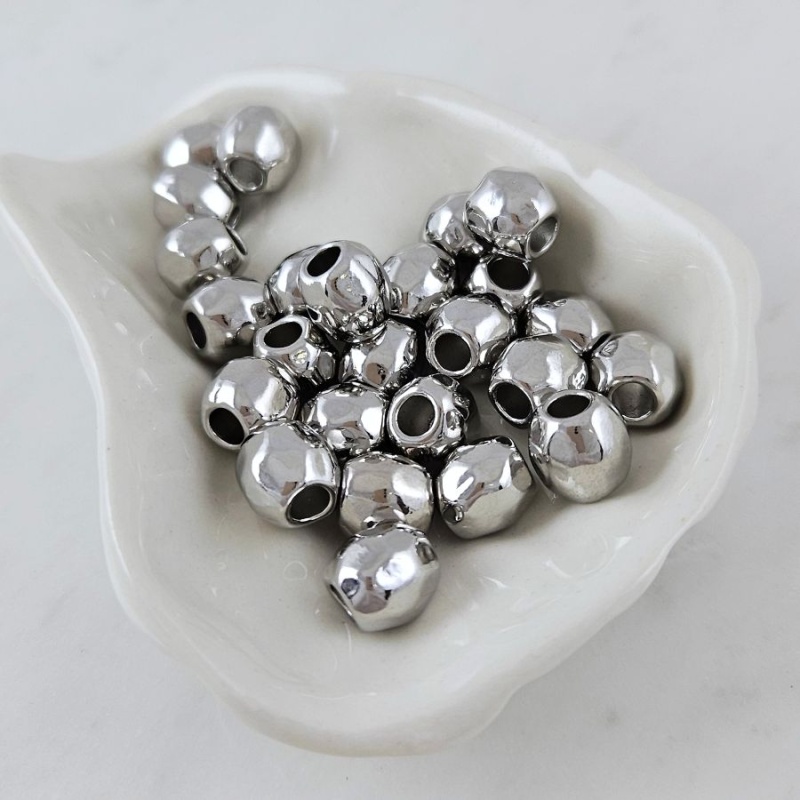 1 шт. Бусина разделитель 9х8.6 мм родиевое покрытие (10097-Р) купить с доставкой по России | Интернет-магазин Viva Beads