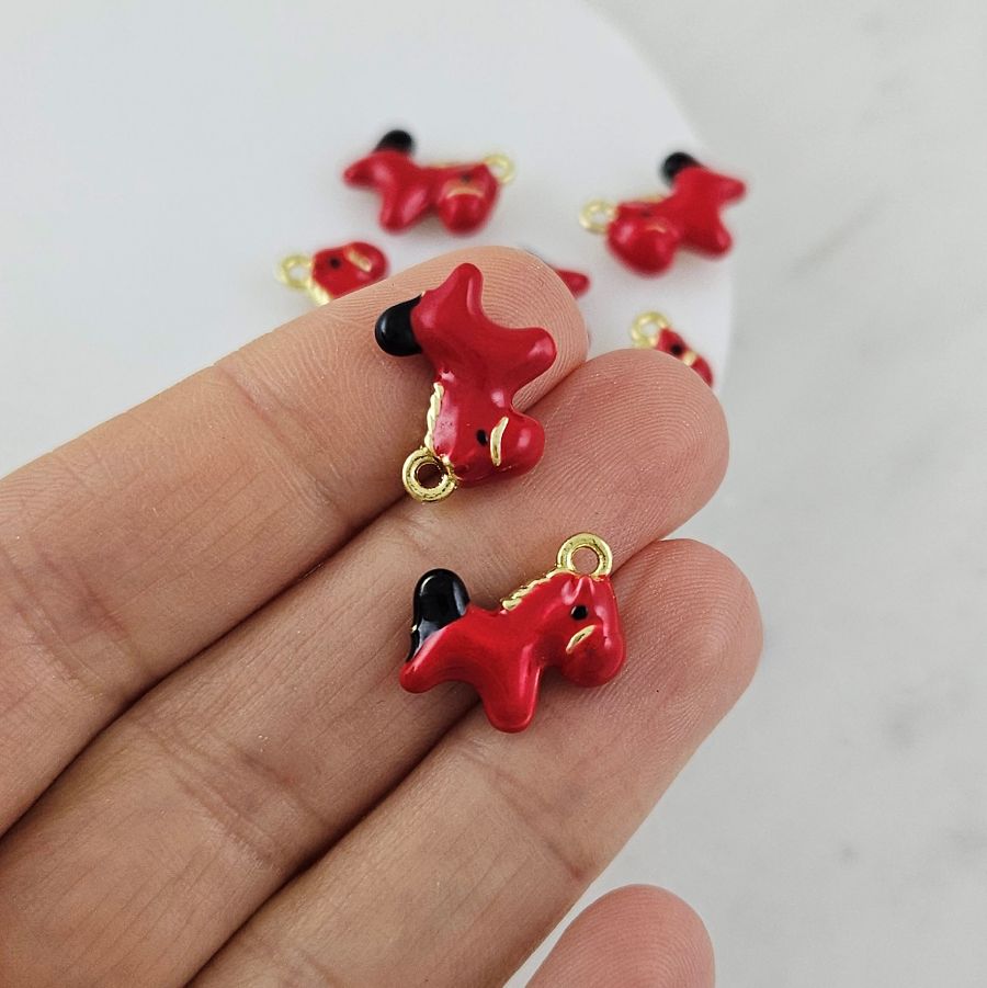 Подвеска Лошадь 14.5x14.7 мм, эмаль, позолота 14К (9981-З) купить с доставкой по России | Интернет-магазин Viva Beads