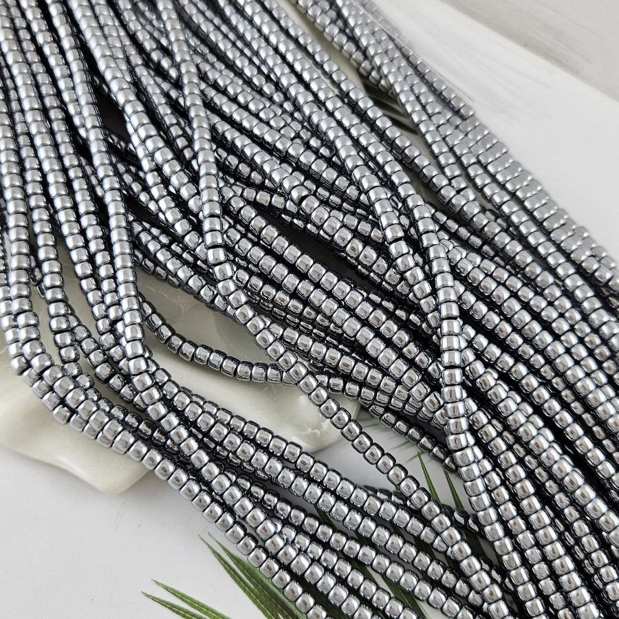 Нить 19 см Гематит шайба 4.2x3.2 мм, цвет платина (3521-4-П) купить в Воронеже | Заказать в интернет-магазине Viva Beads
