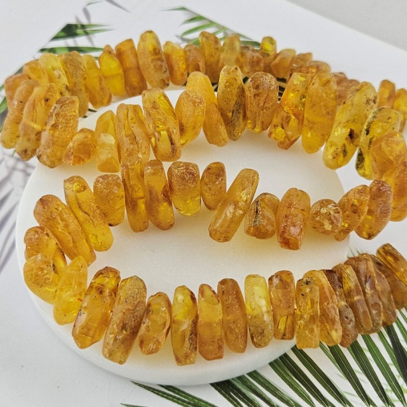 1 шт. Бусины из натурального нешлифованного янтаря кусочки 21-24х7-9 мм (10014-2/бус) купить в Воронеже | Заказать в интернет-магазине Viva Beads
