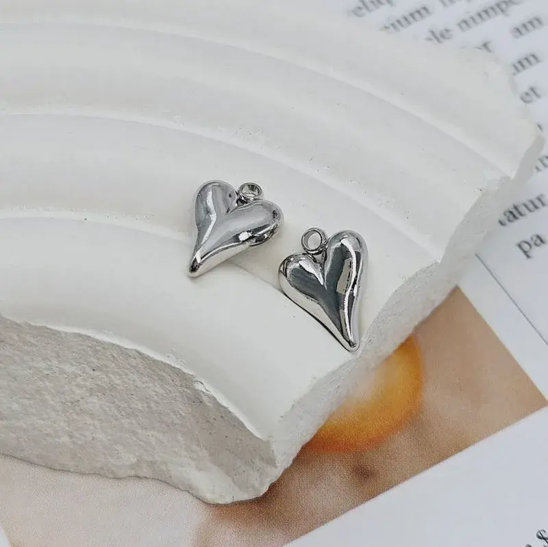 УЦЕНКА Подвеска Сердце 11x8x2.5 мм родиевое покрытие (8434-8-Р-УЦ)