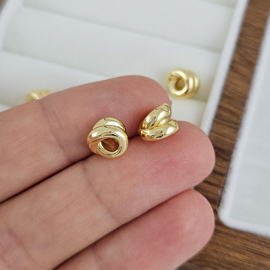 1 шт. Бусина разделитель 7.5х6.1 мм, внутр. d 3 мм, позолота 14К (9636-7-З) купить с доставкой по России | Интернет-магазин Viva Beads