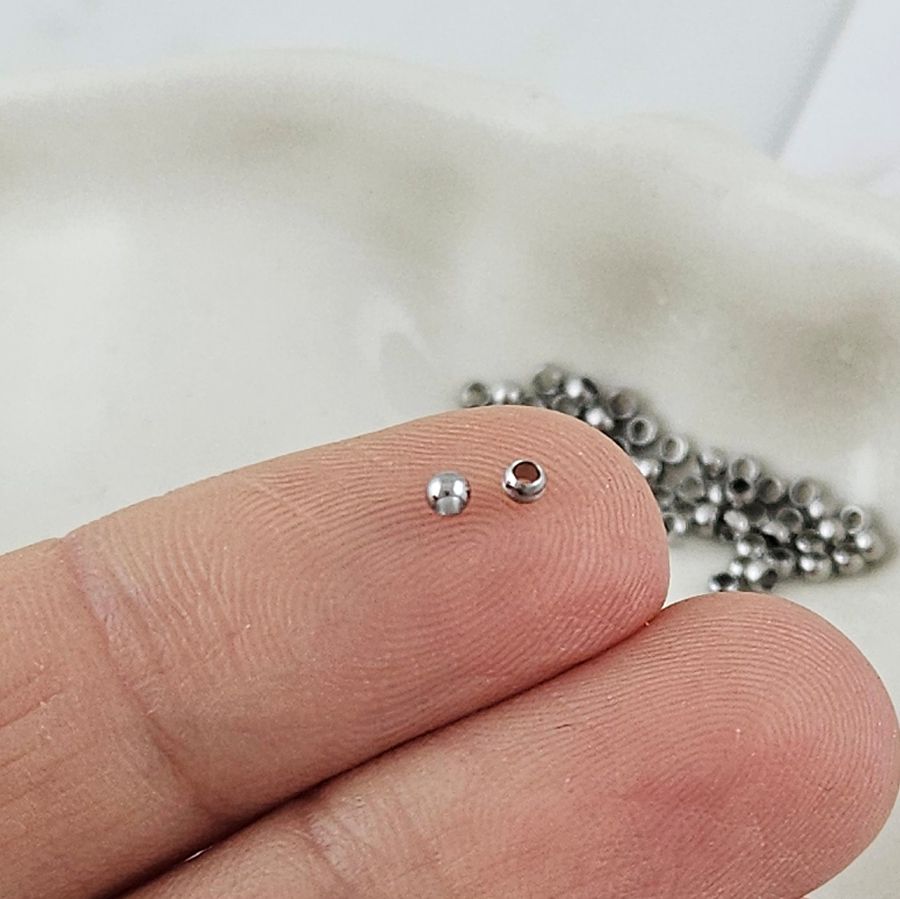 20 шт. Кримпы 2х1.2 мм рондели, нержавеющая сталь (10148-2) купить с доставкой по России | Интернет-магазин Viva Beads