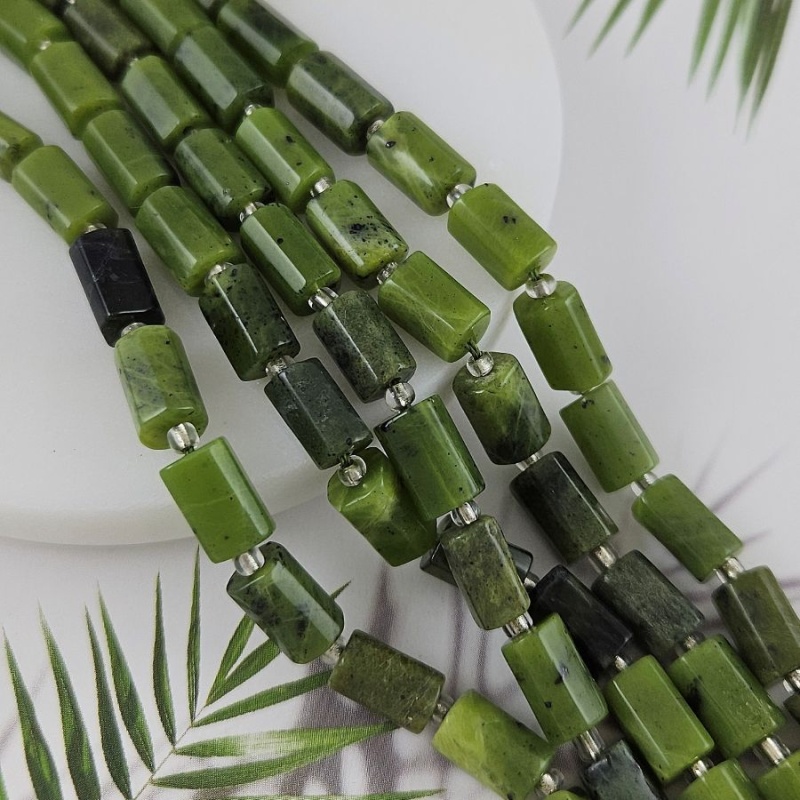 УЦЕНКА 5 шт. Нефрит натуральный бусины ок. 6-7х10-11 мм трубочки с гранями (9931-НЕФ-УЦ) для бижутерии купить с доставкой по России | Интернет‑магазин Viva Beads
