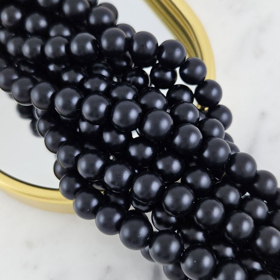 Нить 38 см Агат черный матовый 8 мм, бусины гладкий шар (4040-8) для бижутерии купить с доставкой по России | Интернет‑магазин Viva Beads
