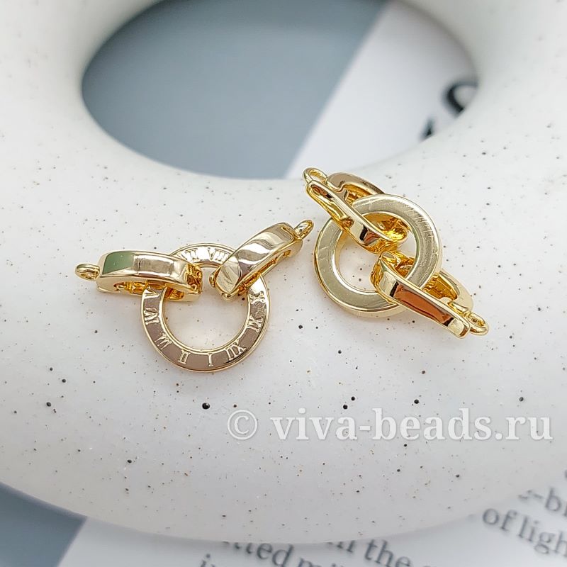 УЦЕНКА Замок круглый с карабинами 12.2 мм / кольцо / позолота 14к (7428-З-УЦ) купить в Воронеже | Заказать в интернет-магазине Viva Beads
 УЦЕНКА Замок круглый с карабинами 12.2 мм / кольцо / позолота 14к (7428-З-УЦ) купить в Воронеже | Заказать в интернет-магазине Viva Beads