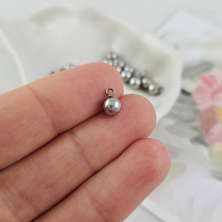 1 шт. Подвеска Шар 7.3х5 мм, нержавеющая сталь (10146) купить с доставкой по России | Интернет-магазин Viva Beads