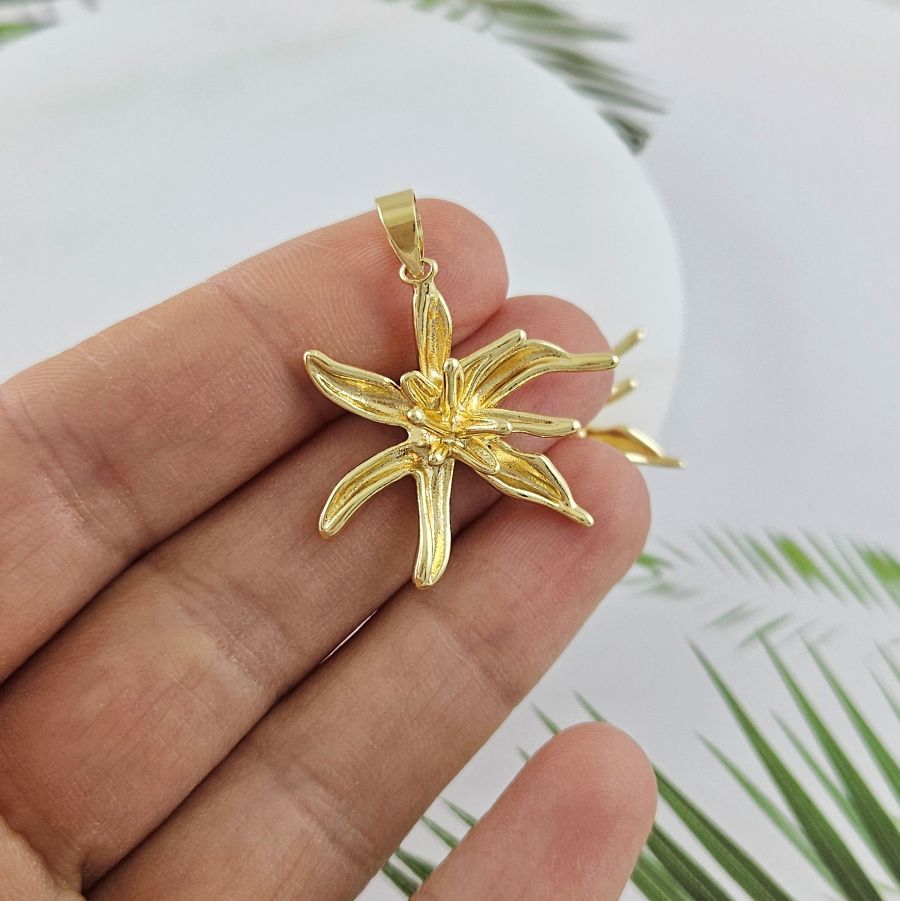 Подвеска Цветок 27.6х27.3 мм, позолота 14К (10022-З) купить с доставкой по России | Интернет-магазин Viva Beads