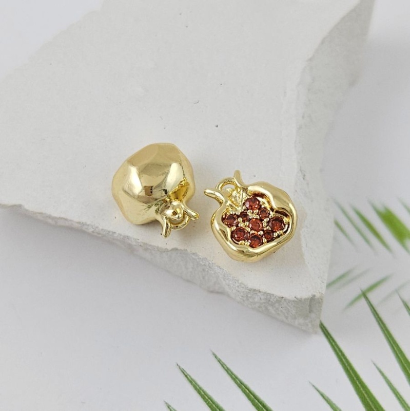 УЦЕНКА Подвеска Гранат 10.5x9.8x6.5 мм с фианитами, позолота 14К (5614-З-УЦ) купить с доставкой по России | Интернет-магазин Viva Beads