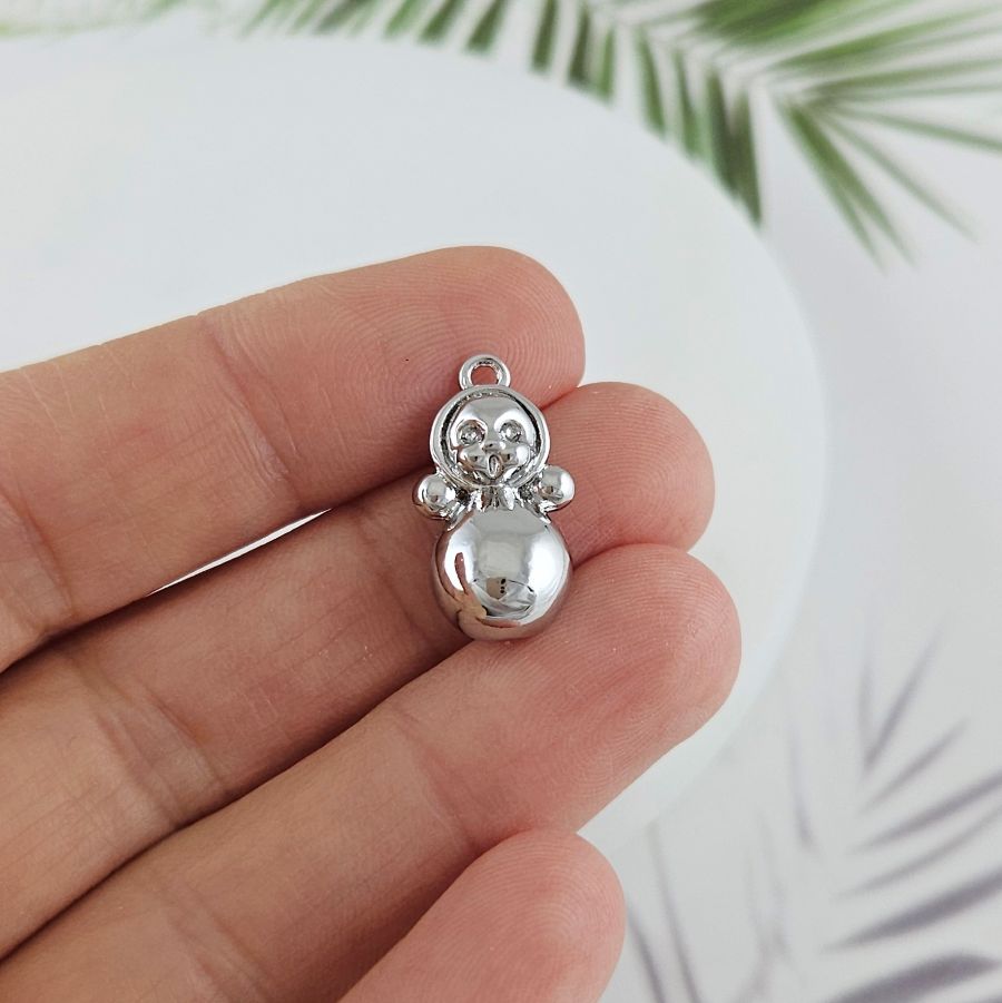 Подвеска Матрешка 19.4x10.5х7.4 мм, родиевое покрытие (10067-Р) купить с доставкой по России | Интернет-магазин Viva Beads