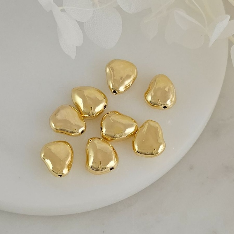 Бусина разделитель 10х8.6х4.7 мм свободной формы, позолота 14К (6857-З) купить с доставкой по России | Интернет-магазин Viva Beads