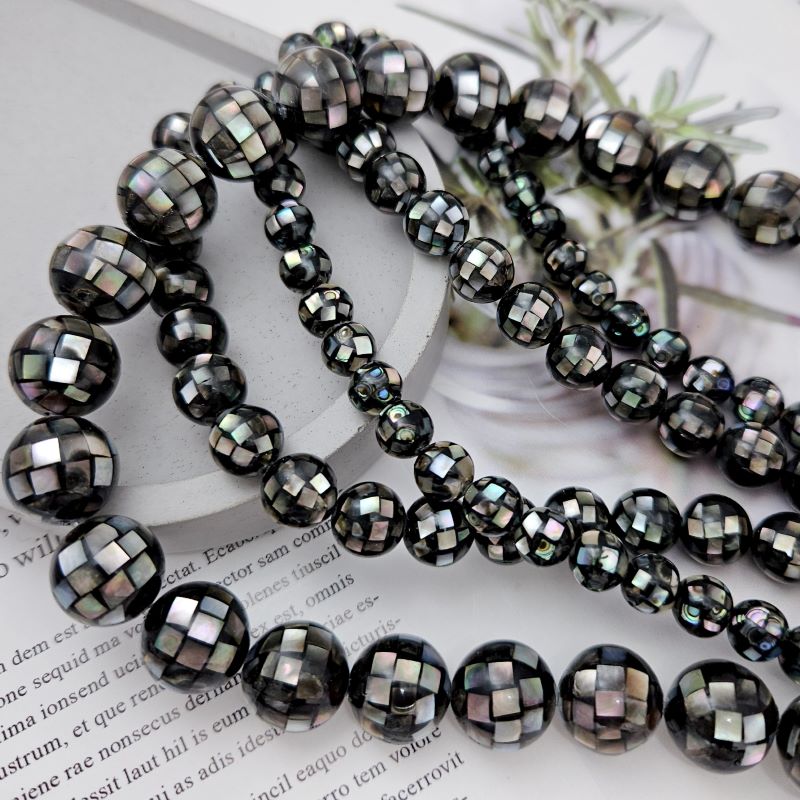 УЦЕНКА 1 шт. Бусины с инкрустацией перламутром Гелиотис 14 мм (8976-Т-14-УЦ)