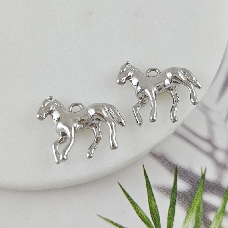 УЦЕНКА Подвеска Лошадь 15x19.2 мм, родиевое покрытие (10020-Р-УЦ) купить с доставкой по России | Интернет-магазин Viva Beads