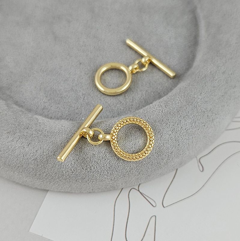 УЦЕНКА Замок тоггл с фактурой, кольцо 12.5 мм позолота 14К (9430-З-УЦ)