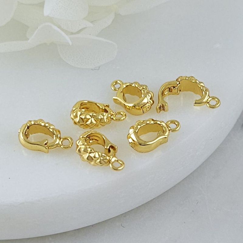 Бейл разъемный с текстурой 10х3.7x6 мм, внутренний размер 4.7х3.2 мм, позолота 14К (10214-З) купить с доставкой по России | Интернет-магазин Viva Beads