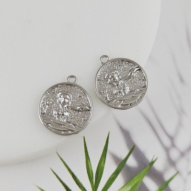 Подвеска Маленький принц 17x14.7 мм родиевое покрытие (10065-Р) купить с доставкой по России | Интернет-магазин Viva Beads