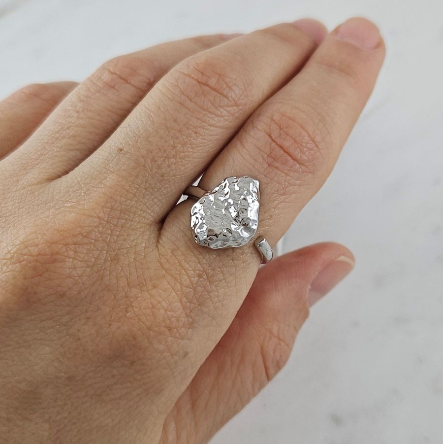 Кольцо Фри форм свободного размера с родиевым покрытием (10114-Р) купить с доставкой по России | Интернет-магазин Viva Beads