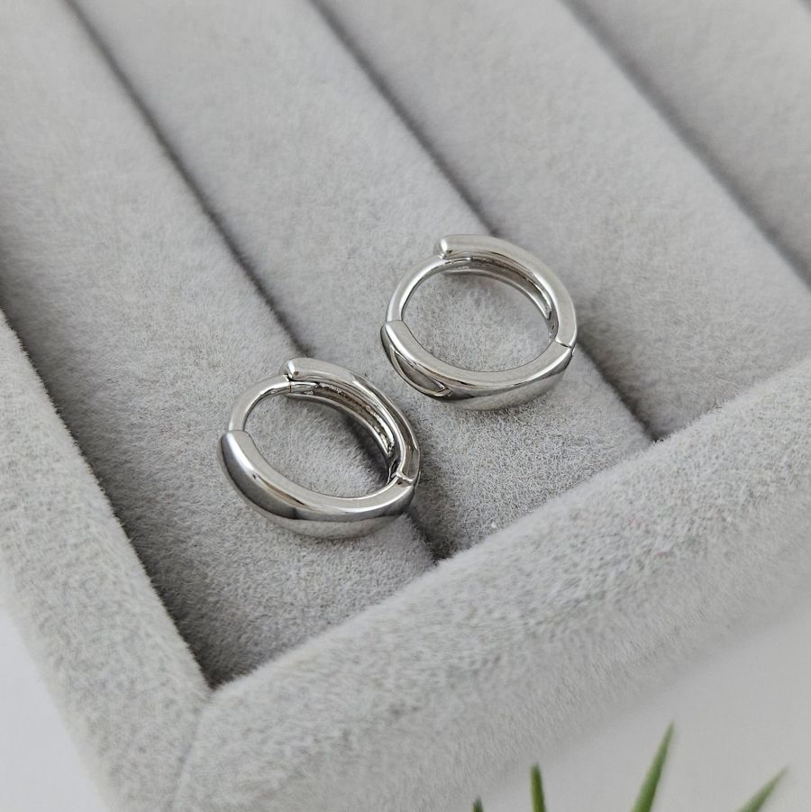 Швензы кольца, бублики, конго мини 11.8х2.6 мм, родиевое покрытие (9137-Р)