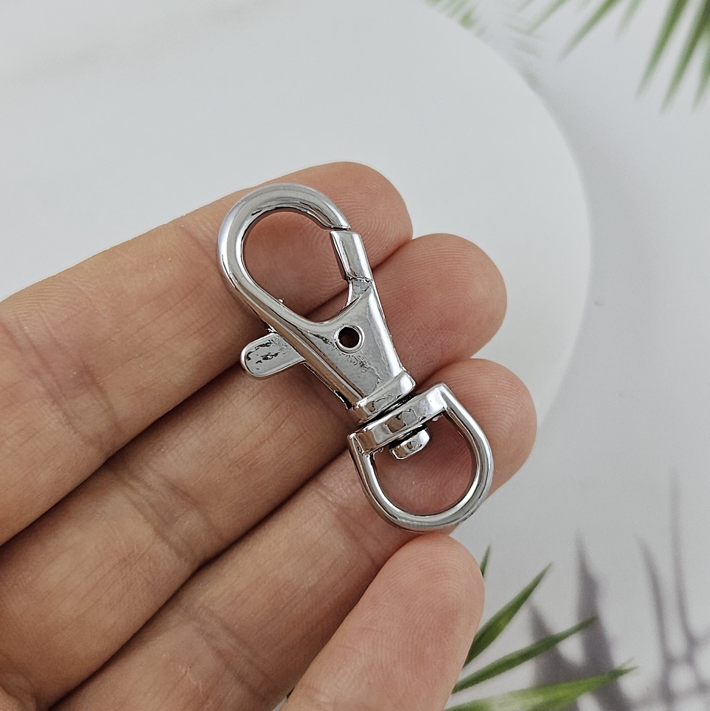 Замок овальный карабин 39 мм родиевое покрытие (8579-Р) купить в Воронеже | Заказать в интернет-магазине Viva Beads
