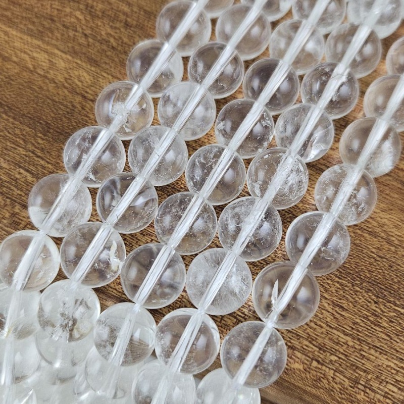 Нить 18 см Горный хрусталь ок. 12 мм, бусина гладкий шар, 5А (7602-12) для бижутерии купить с доставкой по России | Интернет‑магазин Viva Beads

