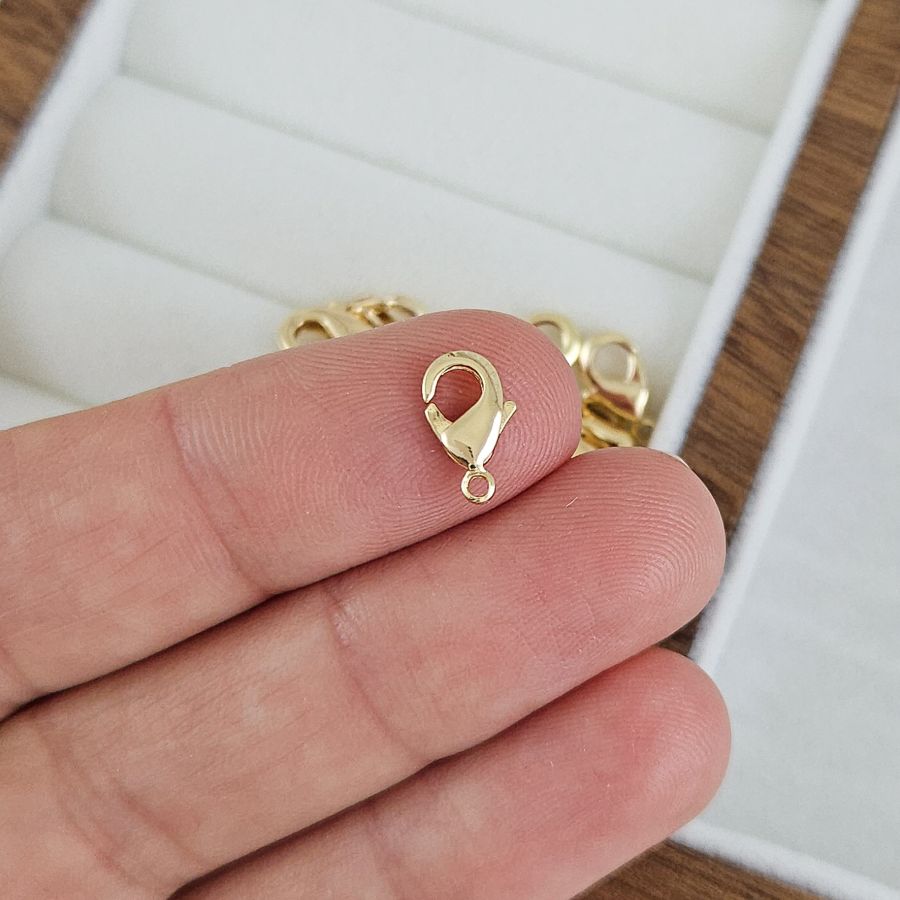 Замок лобстер 10 мм позолота 14К (2472-10-З) замок для украшений купить с доставкой по России | Интернет-магазин Viva Beads