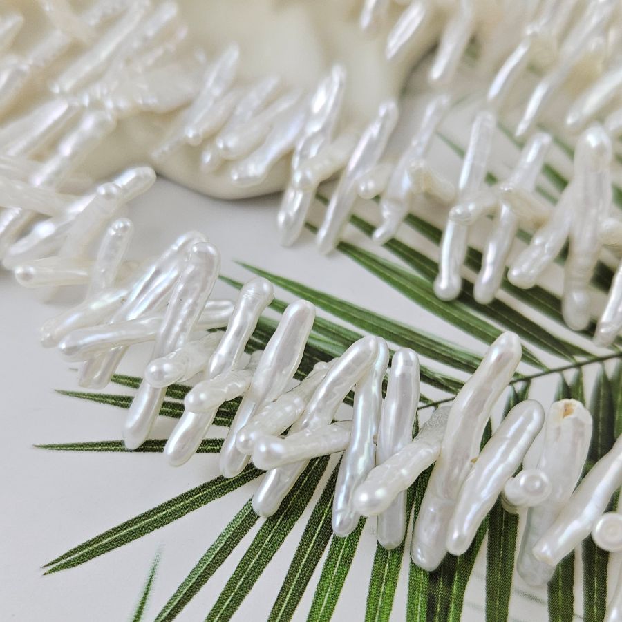 5 шт. Жемчуг натуральный барокко 17-22х2-4 мм палочки , АА белый (1006) купить с доставкой по России | Интернет-магазин Viva Beads