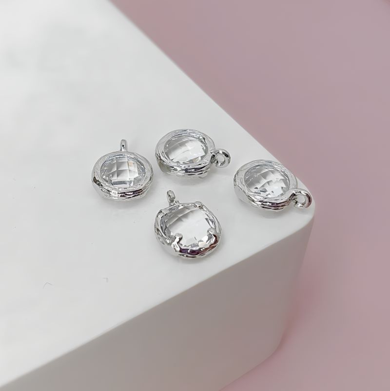 Подвеска круглая с фианитом 9.5х7.4 мм родиевое покр. (7596-БР) Подвеска круглая с фианитом 9.5х7.4 мм родиевое покр. (7596-БР)