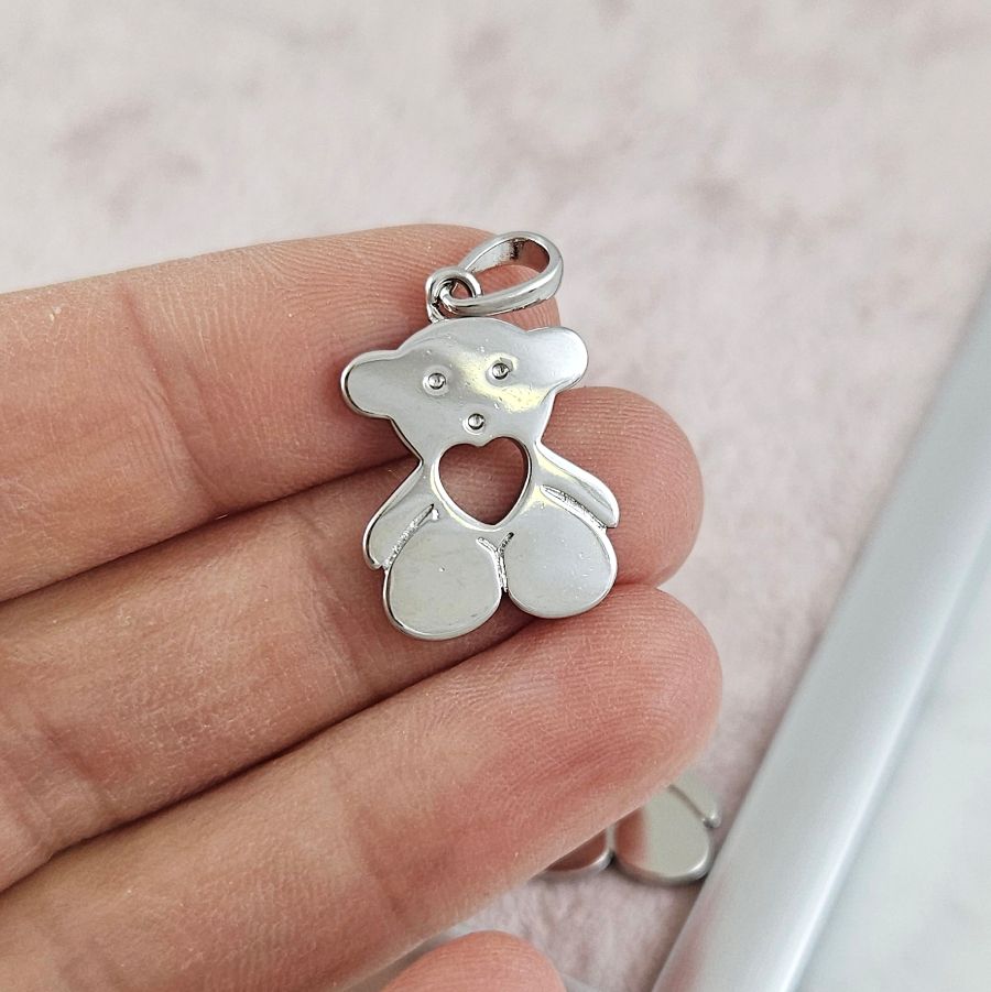 Подвеска Мишка 20.8х15 мм родиевое покрытие (10185-Р) купить с доставкой по России | Интернет-магазин Viva Beads