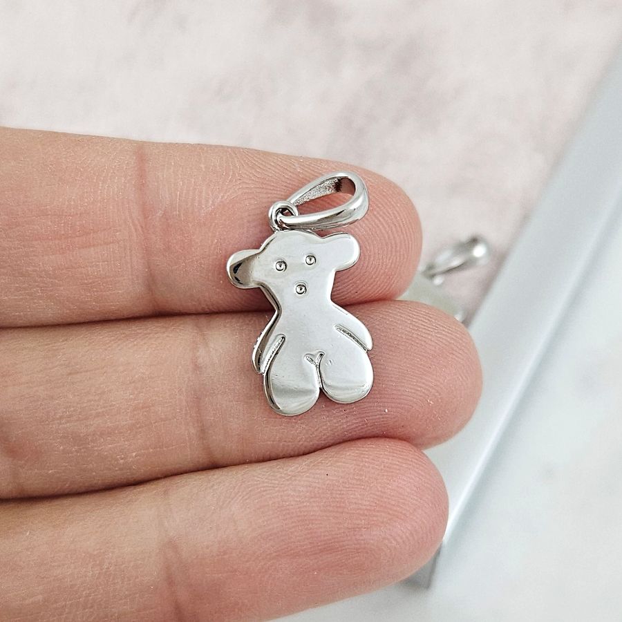 Подвеска Мишка 17.5х11.2 мм родиевое покрытие (10186-Р) купить с доставкой по России | Интернет-магазин Viva Beads