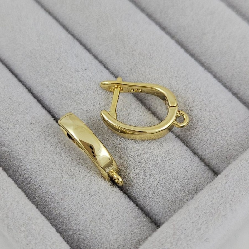 Швензы базовые с замком 17х3.3 мм позолота 14К (8835-З) швензы для серег купить с доставкой по России | Интернет-магазин Viva Beads